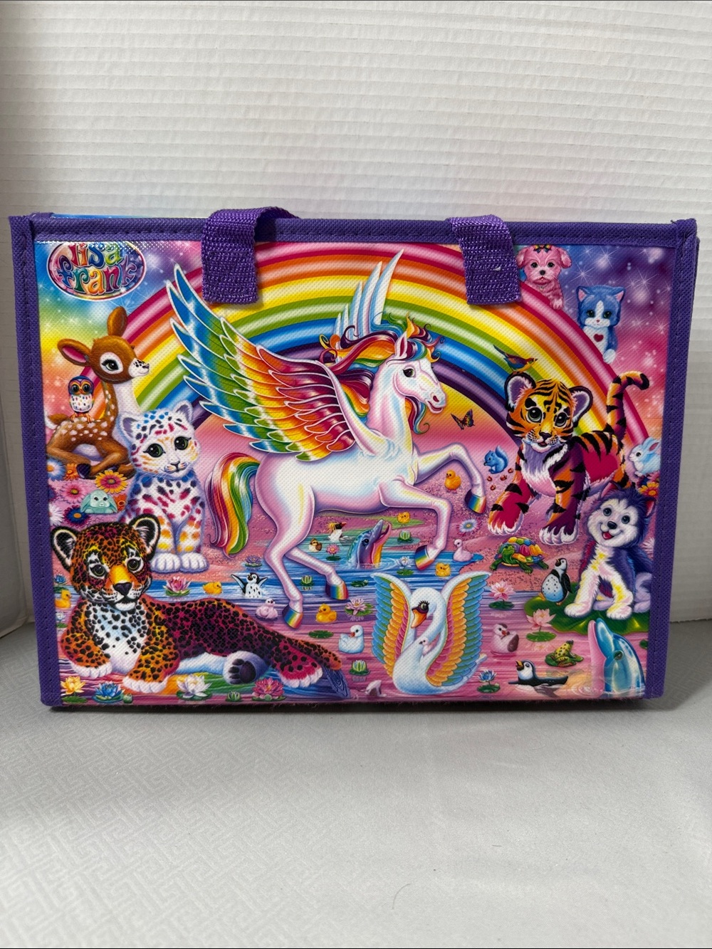 Lisa Frank Rainbow Unicorn Pegasus Tri- Folder Porrfolio Miscellaneous Books